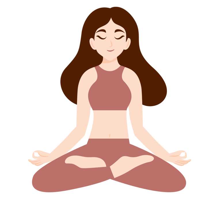 a woman sitting in a lotus position with her eyes closed