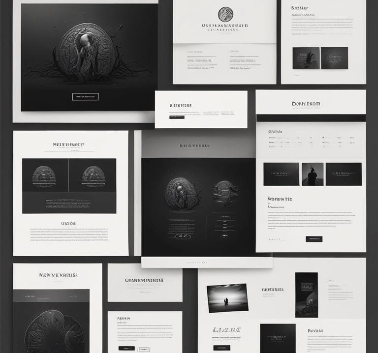 A designer working on a digital interface with sketches and a laptop.