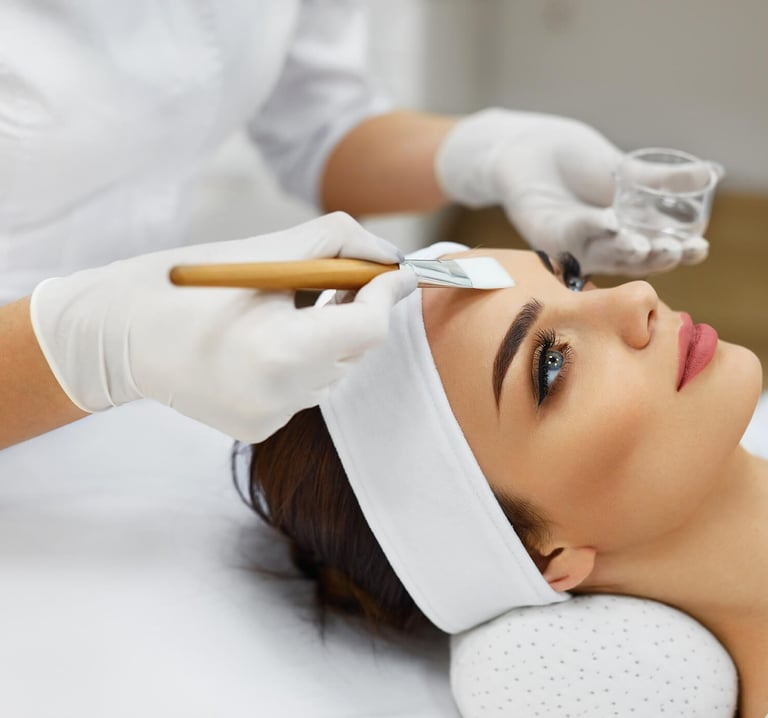 a woman getting a chemical peeling