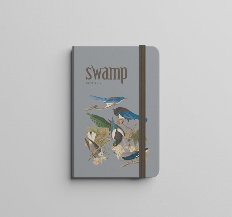 cuaderno con el logotipo de swamp