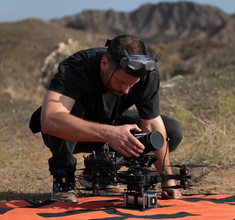 Specialist aerial unit for filming sets