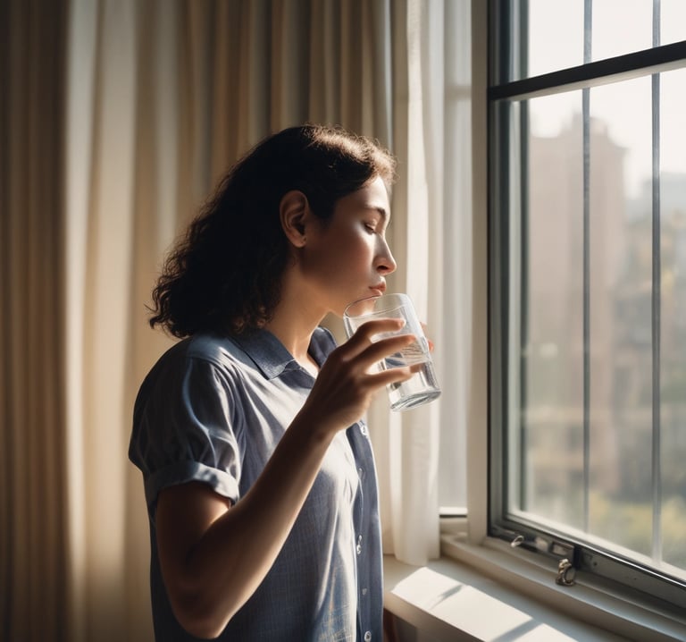 Persona desayunando al sol, comenzando un hábito saludable