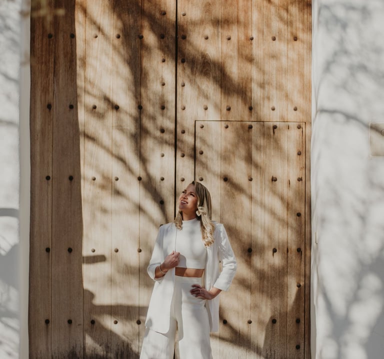 Luxury wedding singer Natalie Page preparing for a bespoke ceremony performance at a historic Europe