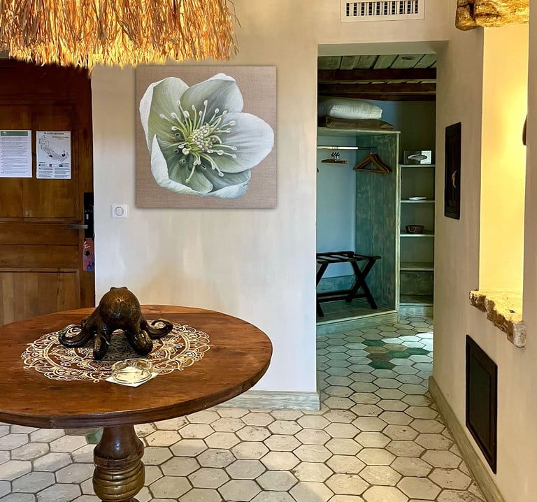toile hellebore à l'hôtel U Capu Biancu