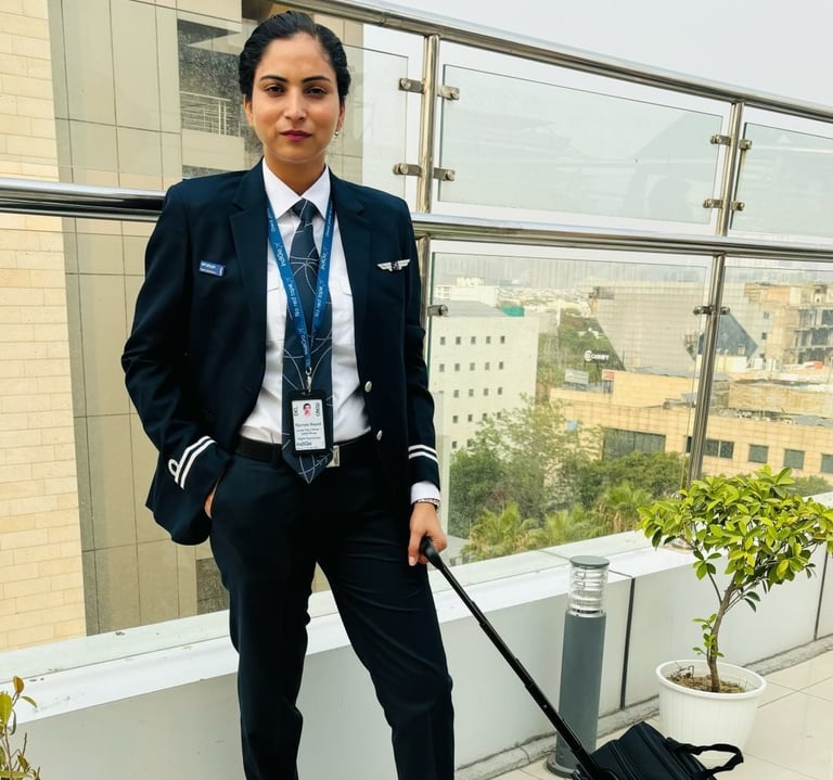 IGIA student Ms. Apurwa is an Professional airline pilot 