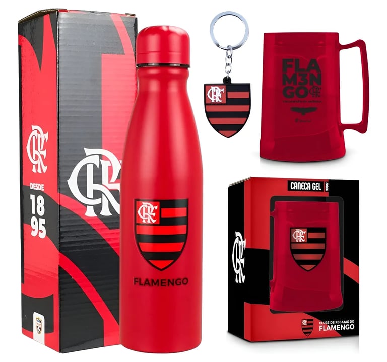 kit garrafa caneca chaveiro do Flamento