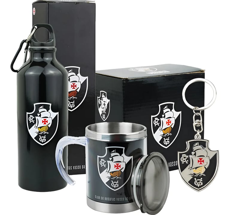 kit garrafa, caneca e chaveiro Vasco da Gama