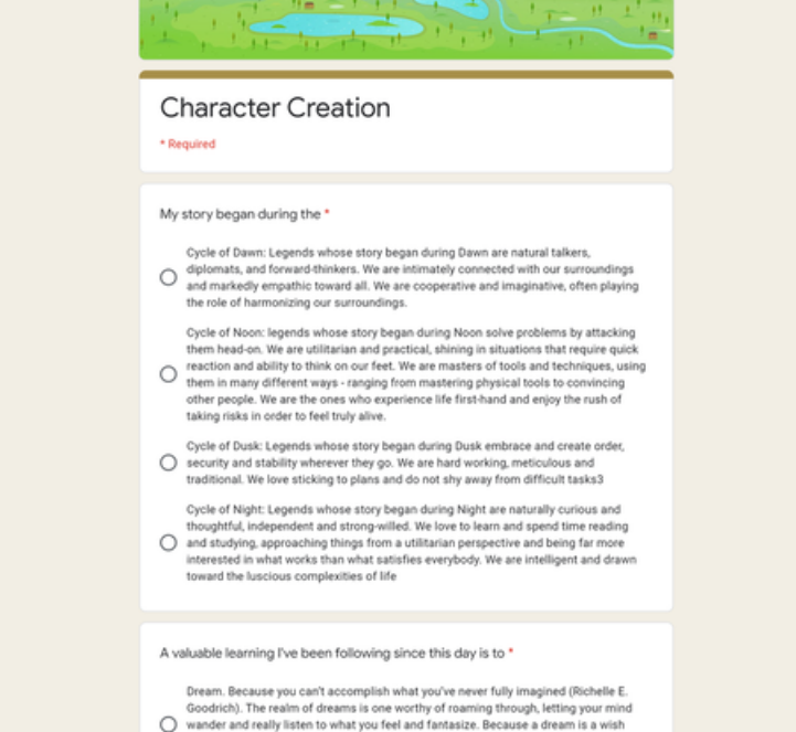 a screenshot of a google formula used for user research