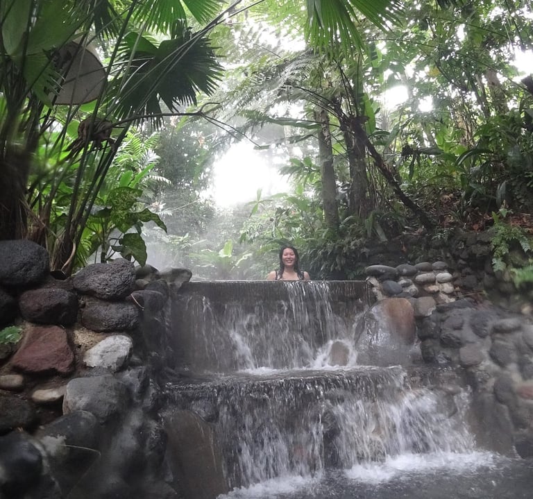 Janet enjoying the waterfalls