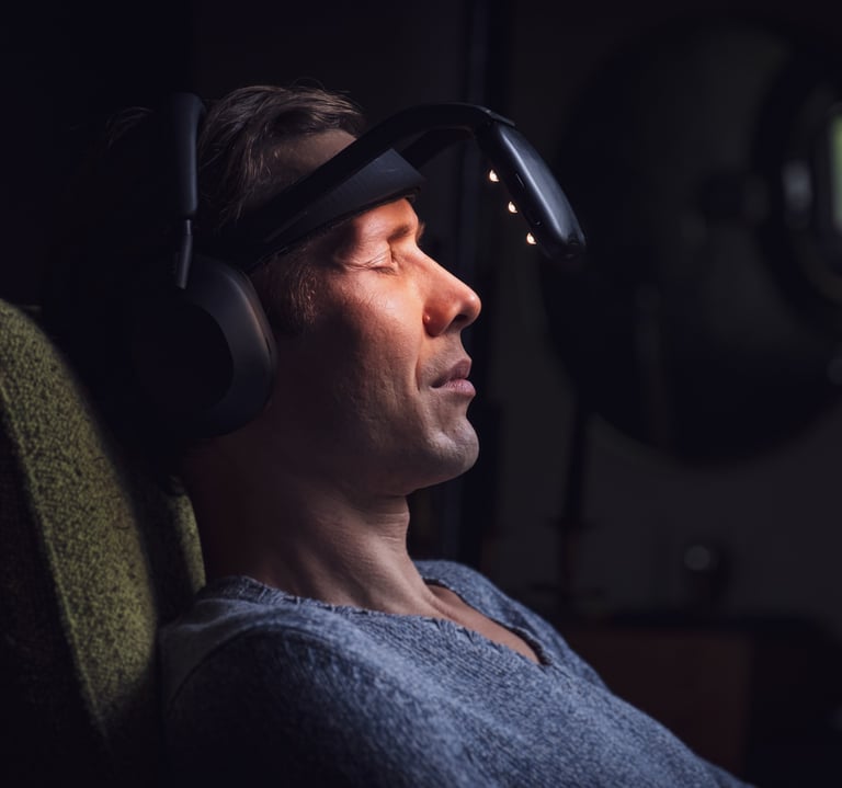 Mees kasutab nurovizr it