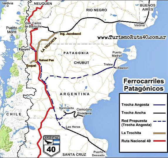 La Trochita Route Map