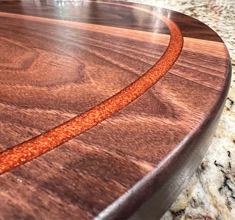 Walnut with Copper Flake Epoxy