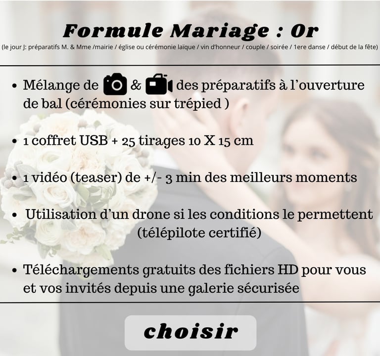 formule mariage : or