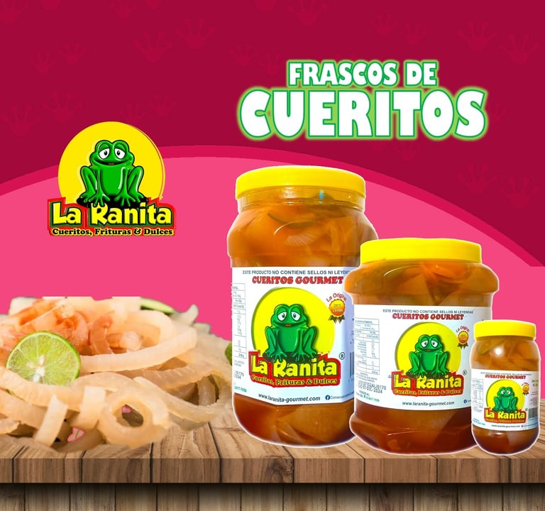 Frascos de cueritos La Ranita.