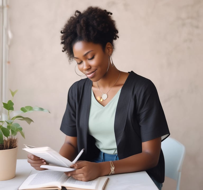 Christian woman journaling with Bible and coffee, reflecting on rebuilding confidence in Christ