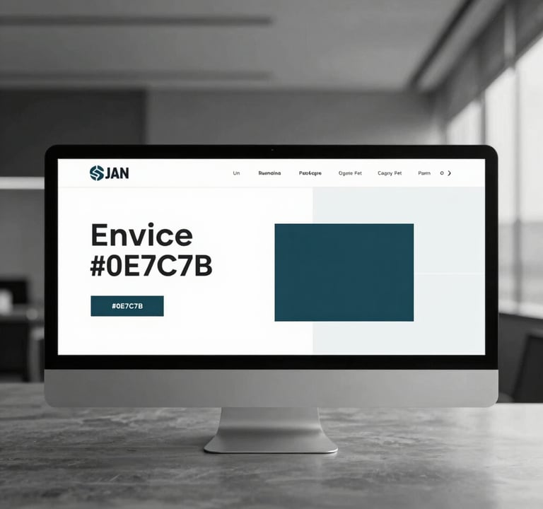 A minimal, black and white photograph of a corporate environment with strong geometric lines. The lighting is sharp, creating a confident, premium feel. The composition includes a subtle deep teal (#0E7C7B) accent in the distance, maintaining the brand palette.