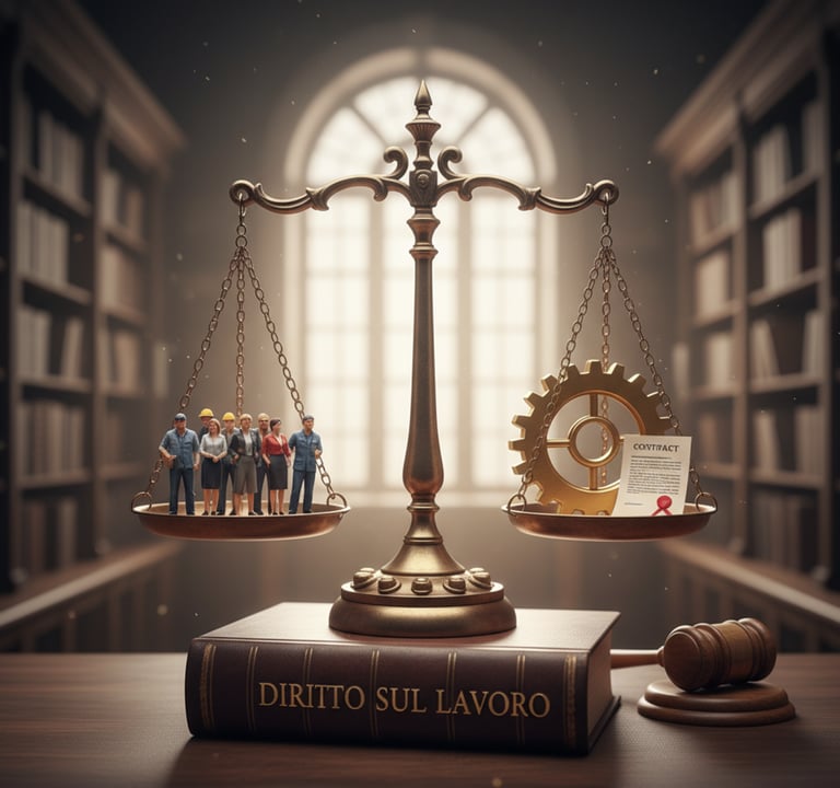Bilancia della giustizia del diritto del lavoro