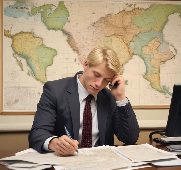A vibrant workspace with a diverse team collaborating around a table filled with notebooks and coffee cups.