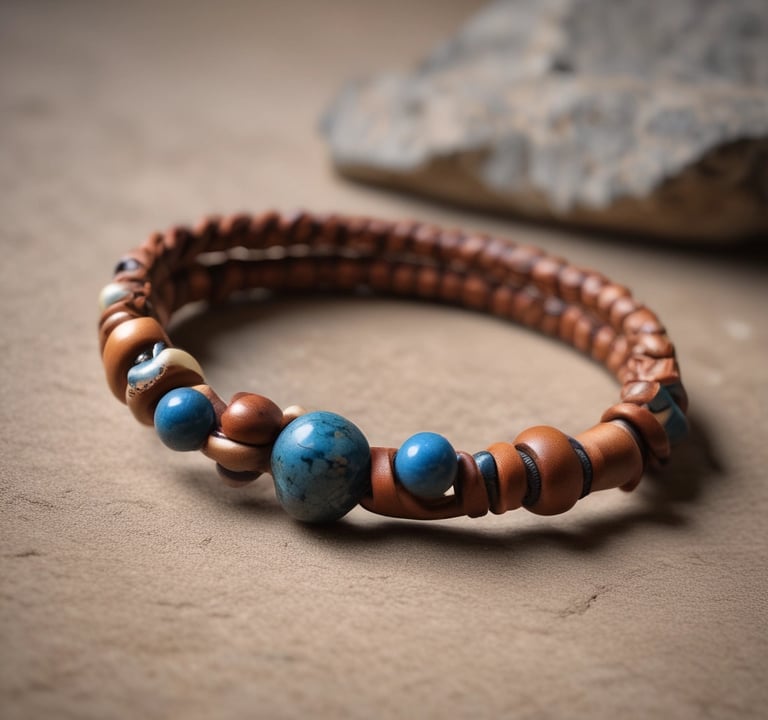 Minimalist men's bracelet made of matte metal on a wooden table