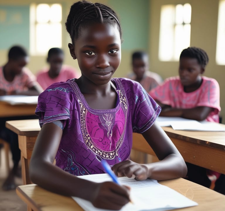 A close-up of a crowd with someone holding a blue sign with white text that reads 'EMPOWER WOMEN PROMOTE LIFE'. The sign is brightly lit by sunlight from the left, and multiple microphones are visible in the foreground.