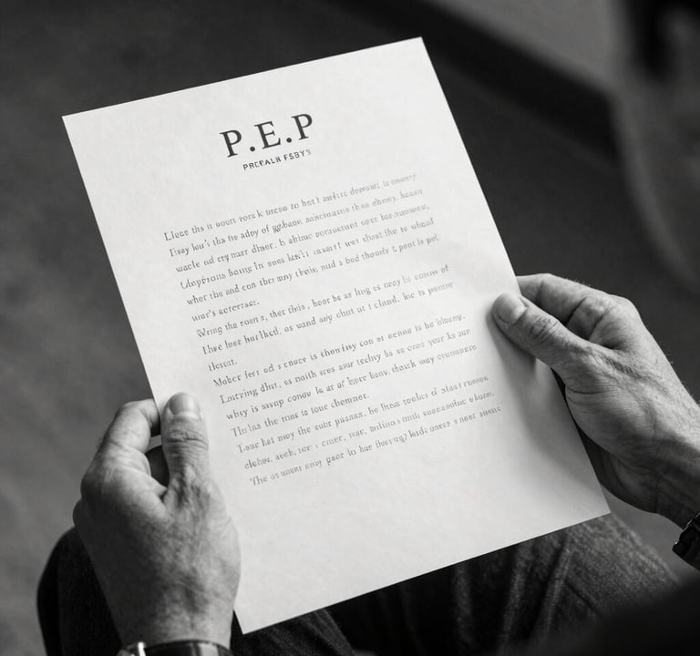 An artistic black and white photo with deep #0A0A0A contrast showing P.E.P YLS's hands holding a handwritten lyric sheet. A subtle glint of a gold watch reflecting the premium #F5F5EB lighting.