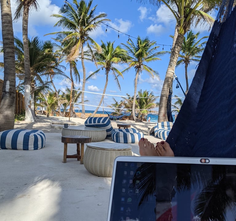 office on the beach in Isla Mujeres, Mexico