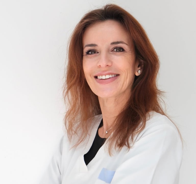 Sandra Cruz, assistente dentária na clínica médica e dentária em Setúbal.