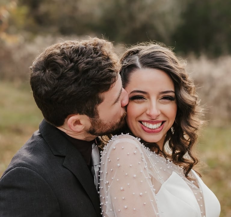 Close-up of couple smiling