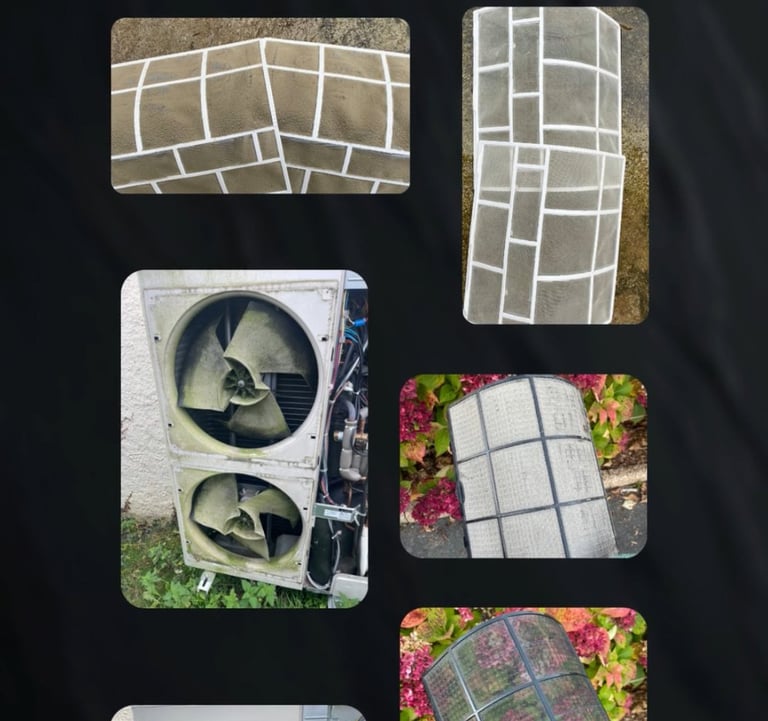 Maintenance PAC et clim : comparatif avant/après nettoyage des unités et filtres par PAC OURAGAN.