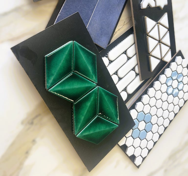 an arrangement of tile samples