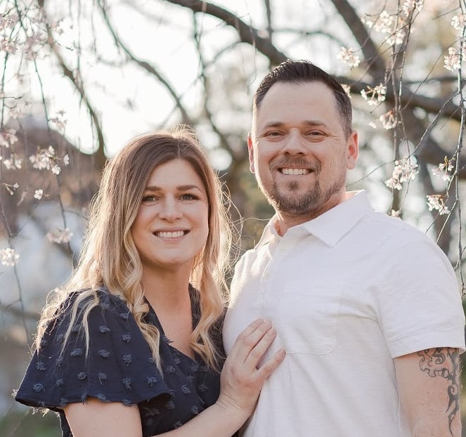 Couple smiling at the camera