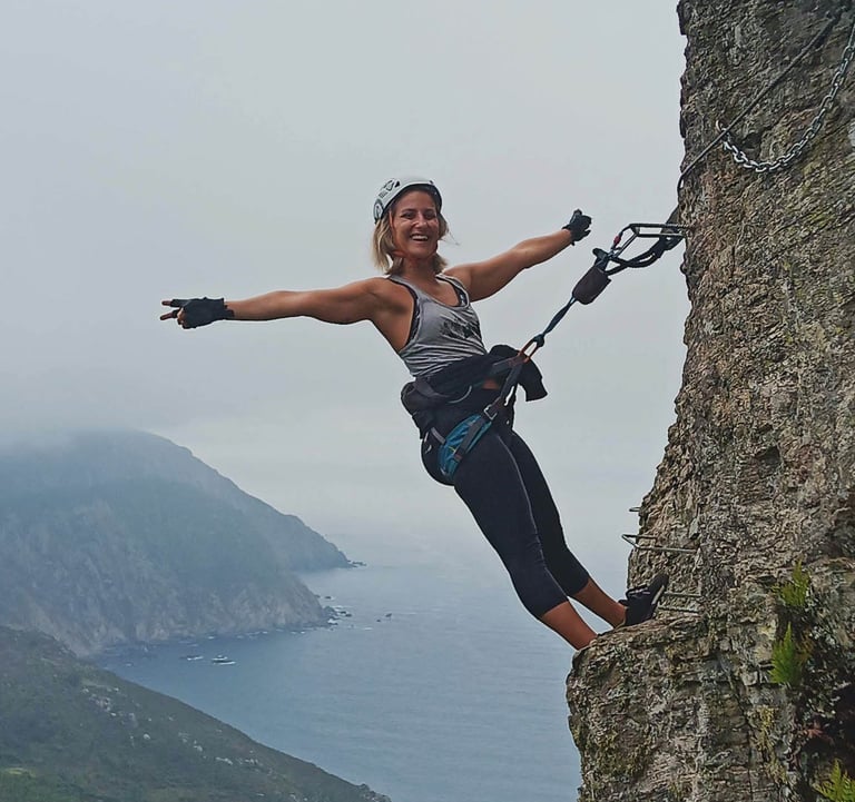 via ferrata senda do santo cedeira, galicia