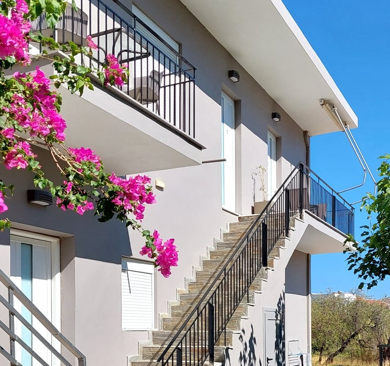 outside stelios studio in sougia