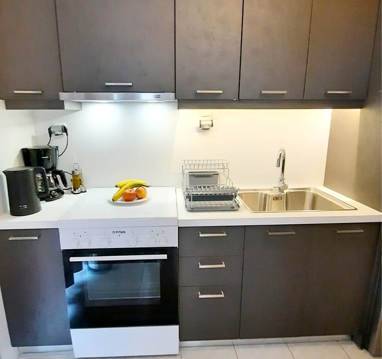 stelios studios kitchen in sougia