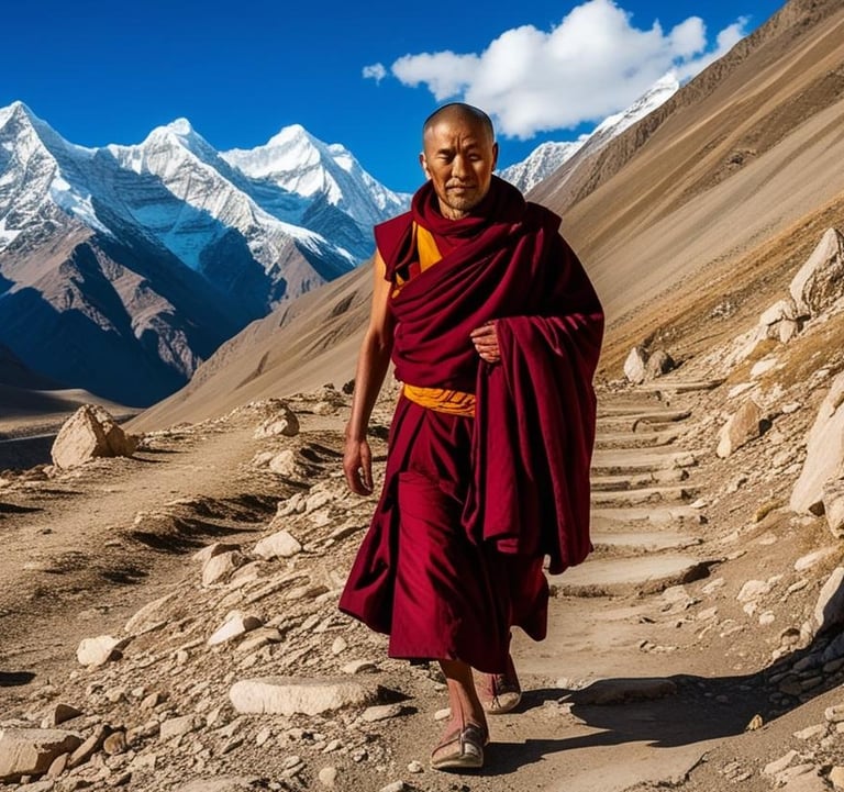 ladakh trekking monk