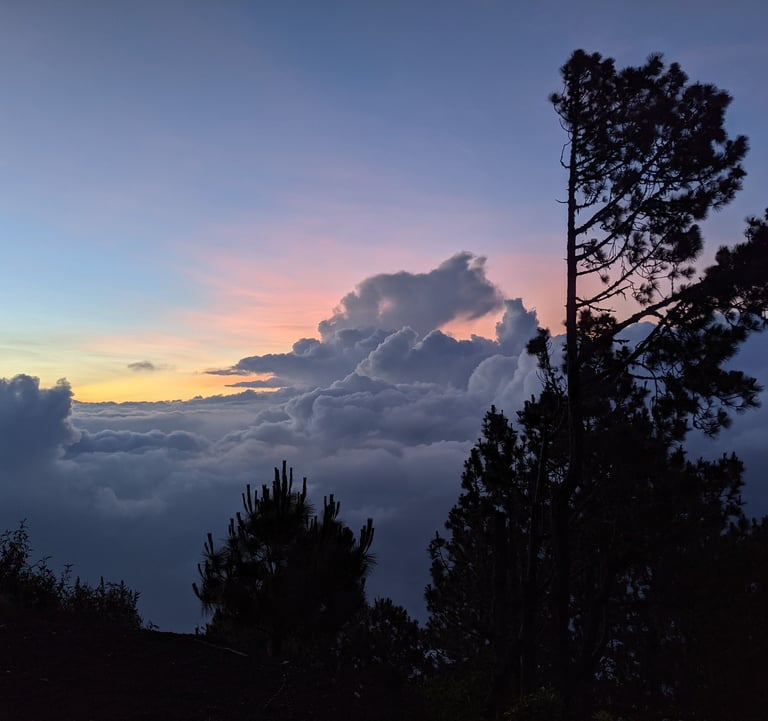 Sunrise over volcano Fuego in Guatemala