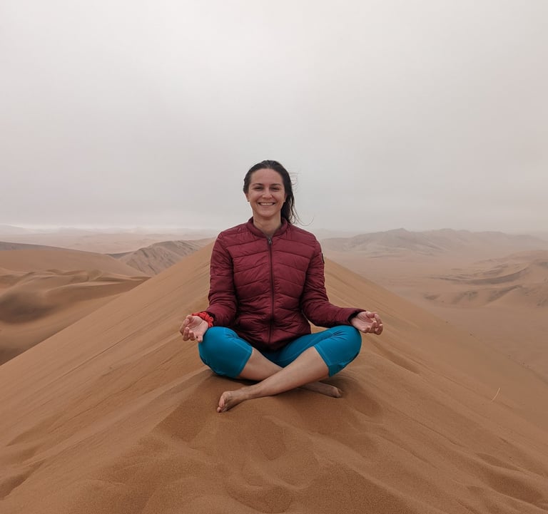 meditating in the Namib desert