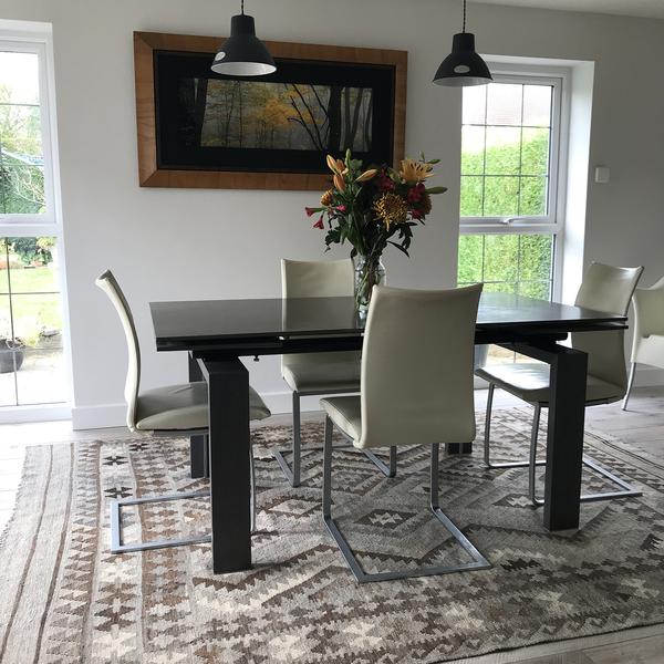 Handmade Kilim Rug in situ - Natural and grey colours - THE HANDMADE RUG COMPANY