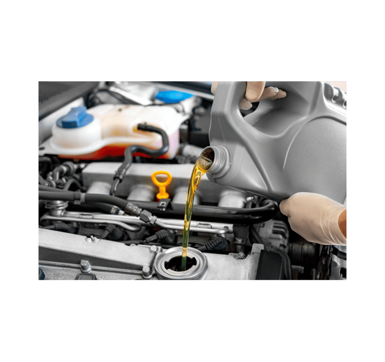 a person is pouring oil into a car