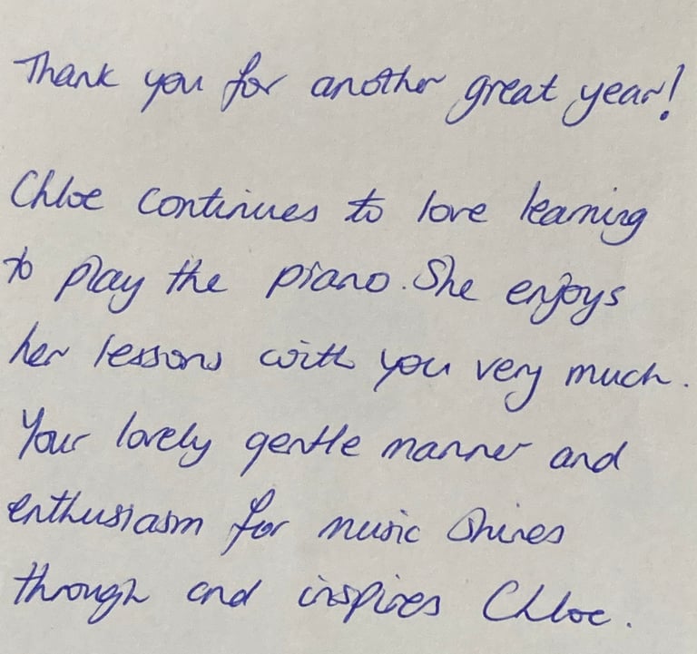 Letter From A Piano Student's Parent