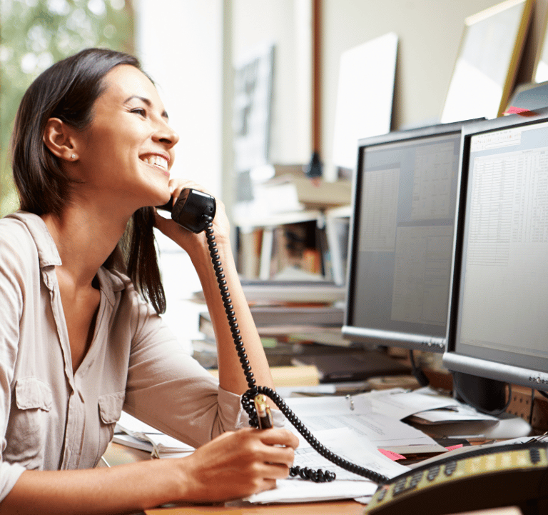 recruiting professional women conducting a live phone mock interview