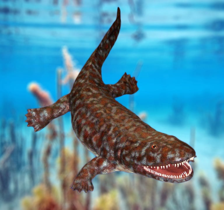 Ichthyostega , Model reconstruction By Dr. Günter Bechly ,Ichthyostega - Wikipedia