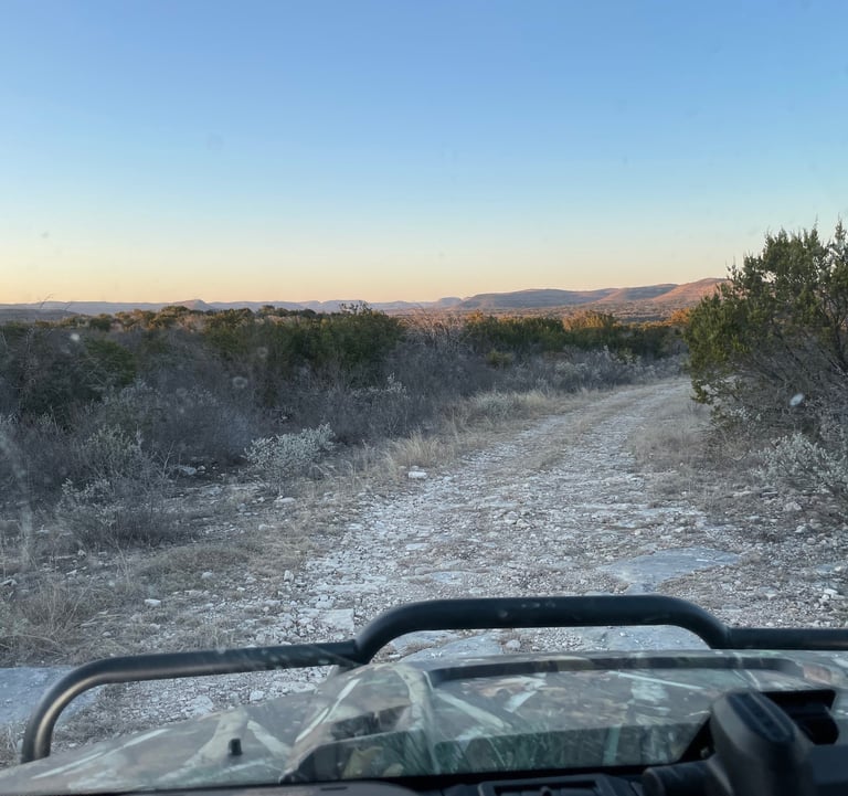 Off-road trail riding in the mountains and hill country.