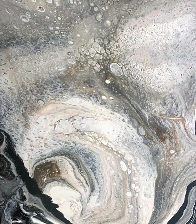 Fluid pour hand painting