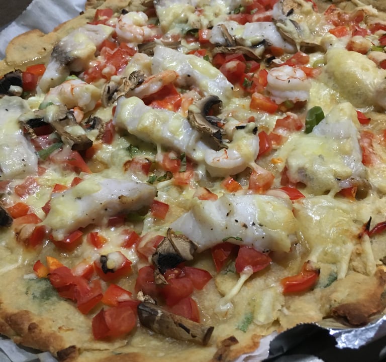 seafood low GI pizza
