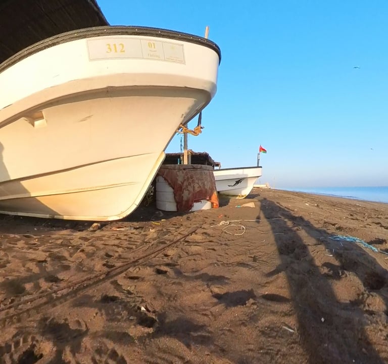 boat on the shore of Oman sea