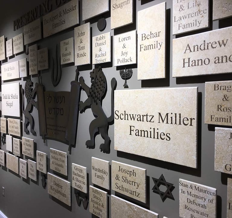 Dedication wall for museum