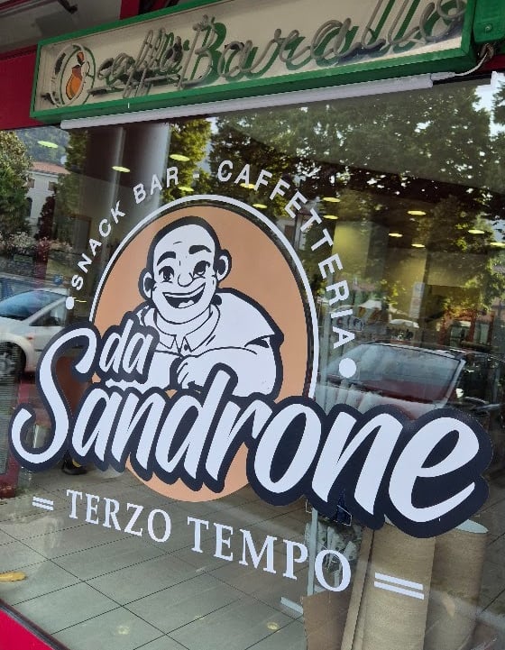 Da Sandrone Terzo Tempo snack bar and caffetteria insegna negozio adesiva prespaziata