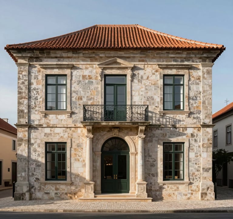 Renovated historical estate in Portugal combining traditional stone architecture with state-of-the-art engineering and modern luxury.