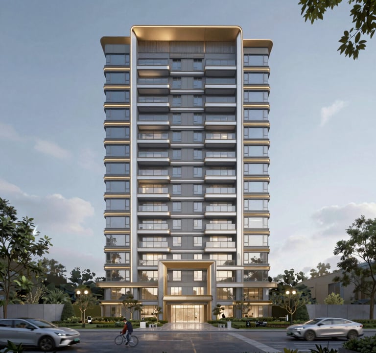 High-quality video thumbnail showing a transparent walkthrough of a premium 3-floor building in Haralur. Professional lighting, luxury real estate style.